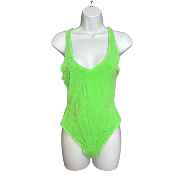 Tna Womens Bodysuit Size M Green Stretchy - Picture 1 of 6